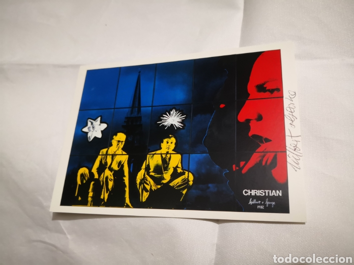 Otros objetos de arte: GILBERT & GEORGE Offset FIRMADA A MANO PERFORMANCE postal firmada a mano - Foto 3