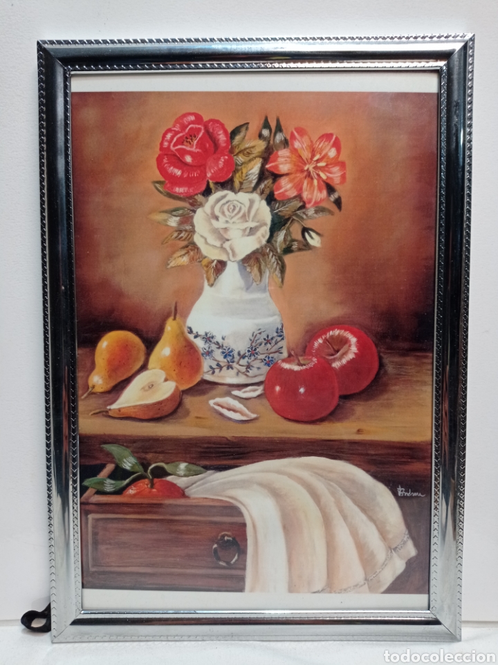 Otros objetos de arte: L&Aacute;MINA BODEG&Oacute;N ENMARCADA CON CRISTAL - Foto 1