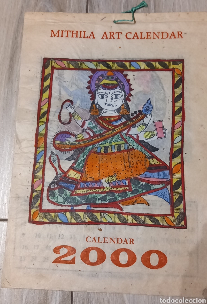 Otros objetos de arte: Calendario indu pintado a mano - Foto 1