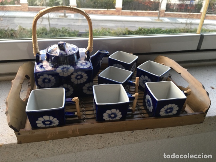 Otros objetos de arte: Juego de t&eacute; con bandeja de bamb&uacute; - Foto 6
