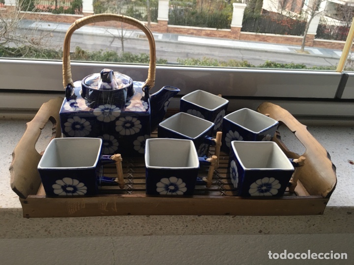 Otros objetos de arte: Juego de t&eacute; con bandeja de bamb&uacute; - Foto 1