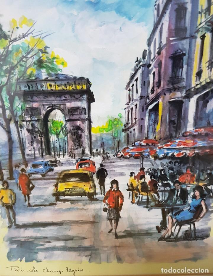 Otros objetos de arte: Cuadro imagen de Par&iacute;s. Campos El&iacute;seos. - Foto 2