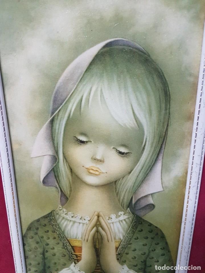 Otros objetos de arte: Cuadro preciosa imagen ni&ntilde;a rezando. - Foto 2