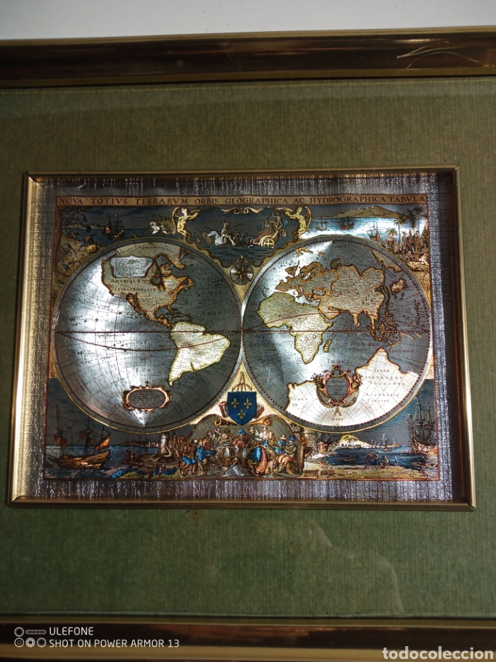 Otros objetos de arte: Cuadro mapa mundi tela - Foto 2