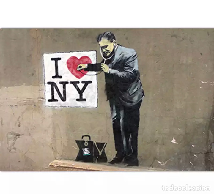 Otros objetos de arte: Lienzo de grafiti Banksy - Foto 1
