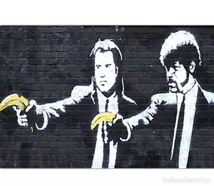 Otros objetos de arte: Lienzo de grafiti Banksy - Foto 1