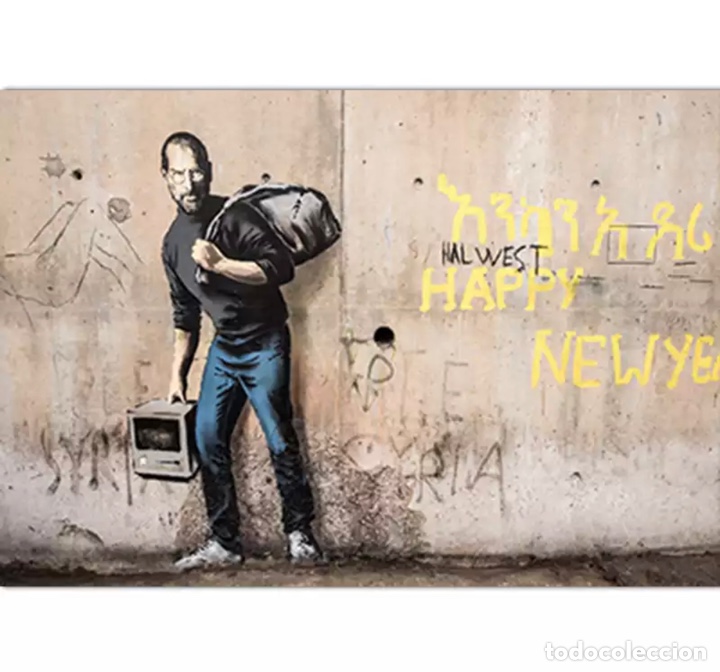 Otros objetos de arte: Lienzo de grafiti Banksy - Foto 1