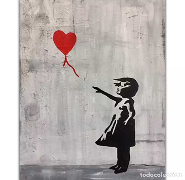 Otros objetos de arte: Lienzo de grafiti Banksy - Foto 1