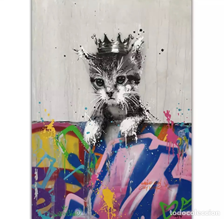 Otros objetos de arte: Lienzo de grafiti Banksy - Foto 1