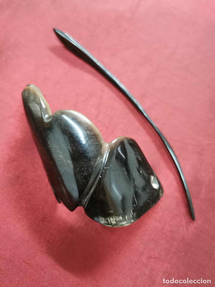 Otros objetos de arte: Prendedor de pelo de cuerno de &ntilde;u - Foto 2