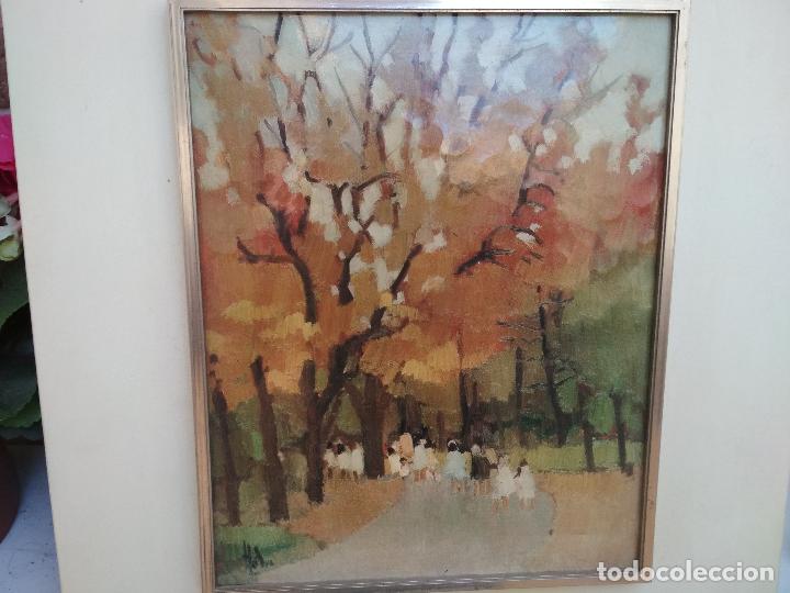 Otros objetos de arte: Antiguo esmalte titulada clase en el bosque, Manuel Blas - Foto 1