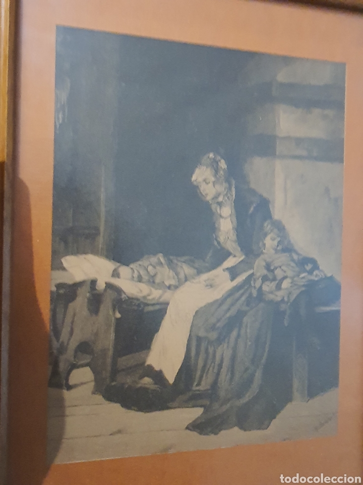 Otros objetos de arte: Antigua l&aacute;mina enmarcada m.weber - Foto 4