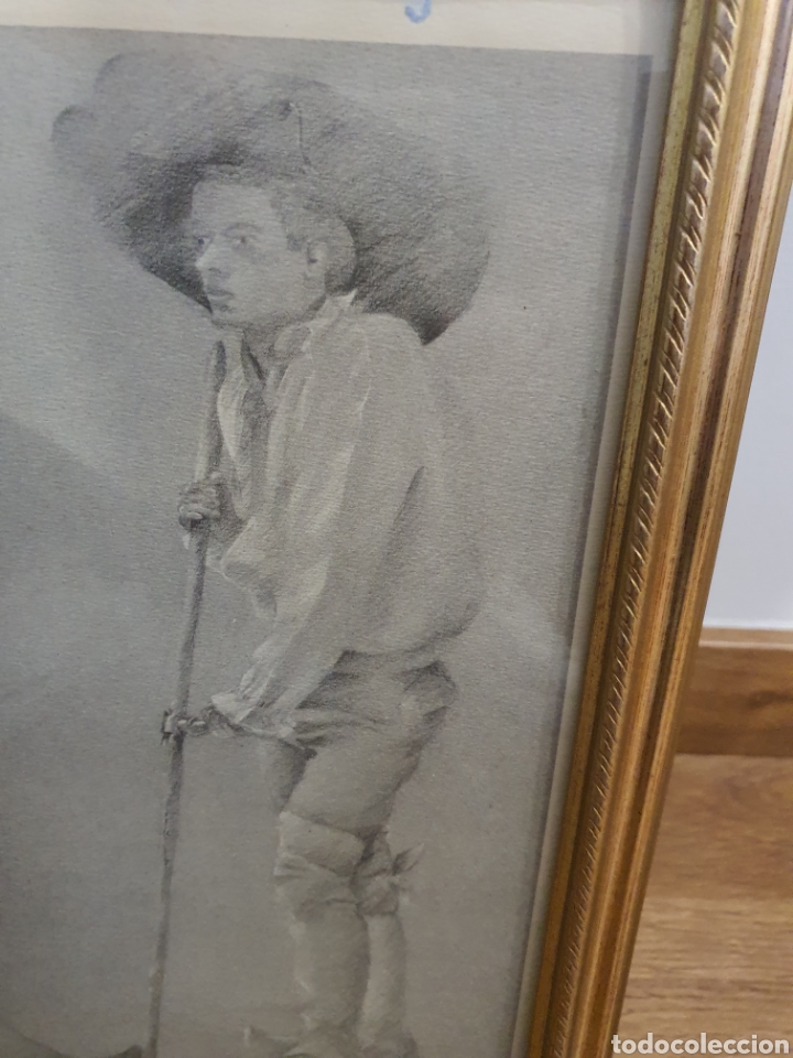 Otros objetos de arte: Cuadro con l&aacute;mina trabajador de campo - Foto 3