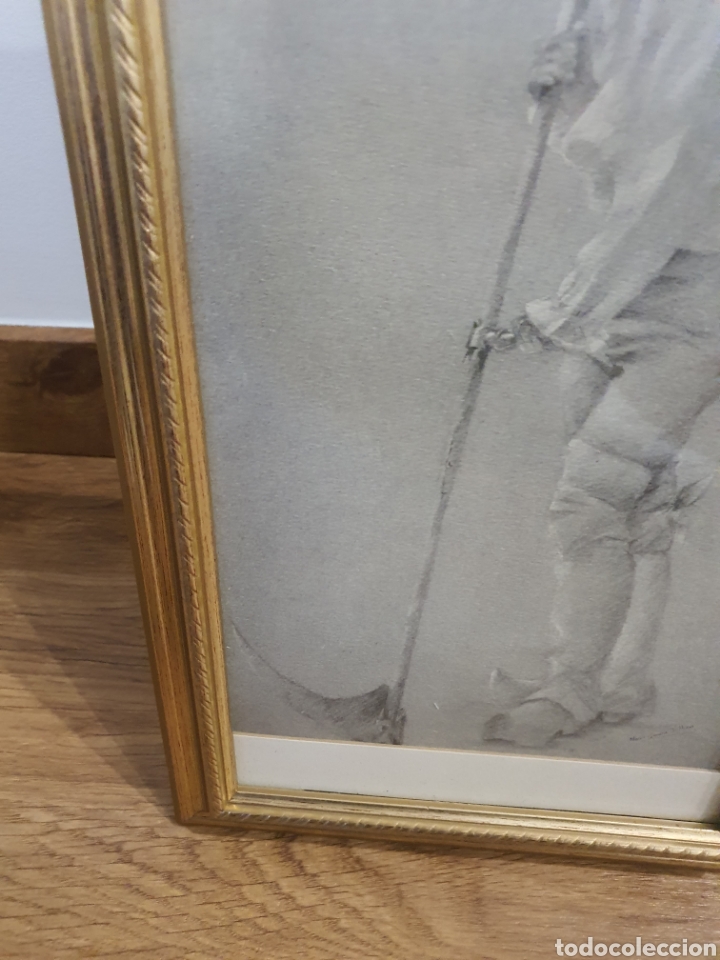 Otros objetos de arte: Cuadro con l&aacute;mina trabajador de campo - Foto 5