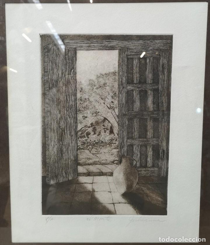 Otros objetos de arte: Aguafuerte Enmarcado &ldquo;El Monte&rdquo; - Foto 2