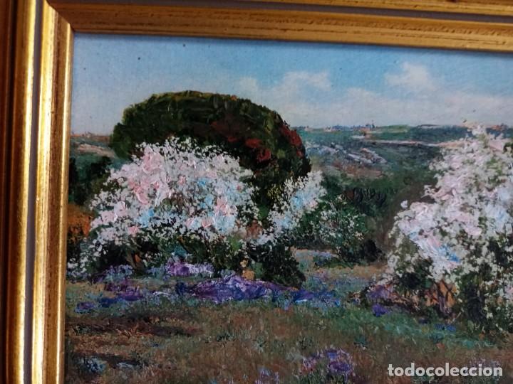 Otros objetos de arte: Cuadro de t&eacute;cnica mixta de almendros en flor. Enmarcado - Foto 3