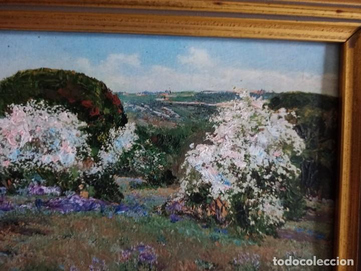 Otros objetos de arte: Cuadro de t&eacute;cnica mixta de almendros en flor. Enmarcado - Foto 4