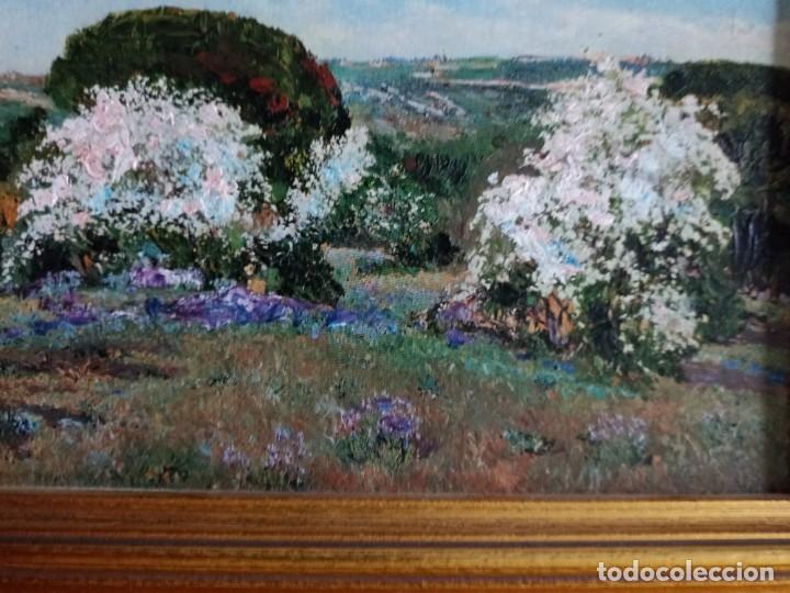 Otros objetos de arte: Cuadro de t&eacute;cnica mixta de almendros en flor. Enmarcado - Foto 5