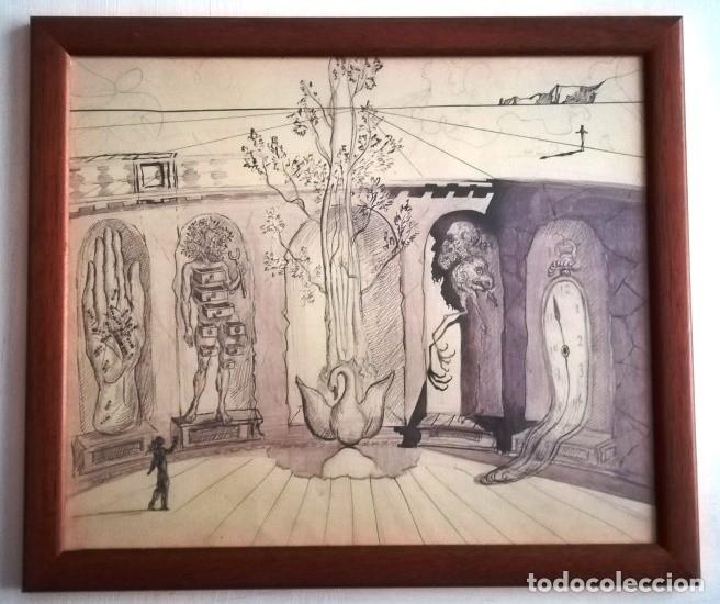 Otros objetos de arte: L&aacute;mina DAL&Iacute; enmarcada 32 x 27 cms - Foto 1