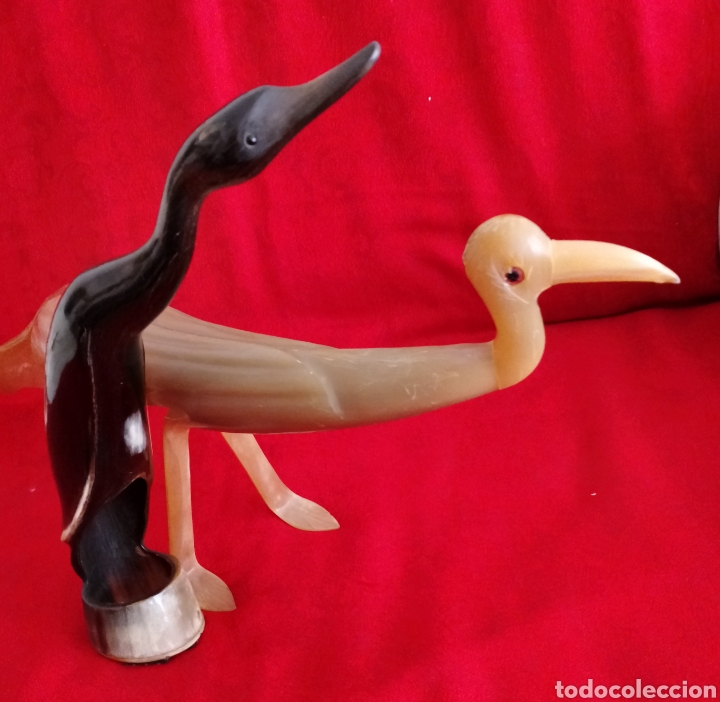 Otros objetos de arte: Dos P&aacute;jaros Asta de Toro. - Foto 3