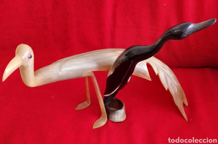 Otros objetos de arte: Dos P&aacute;jaros Asta de Toro. - Foto 4