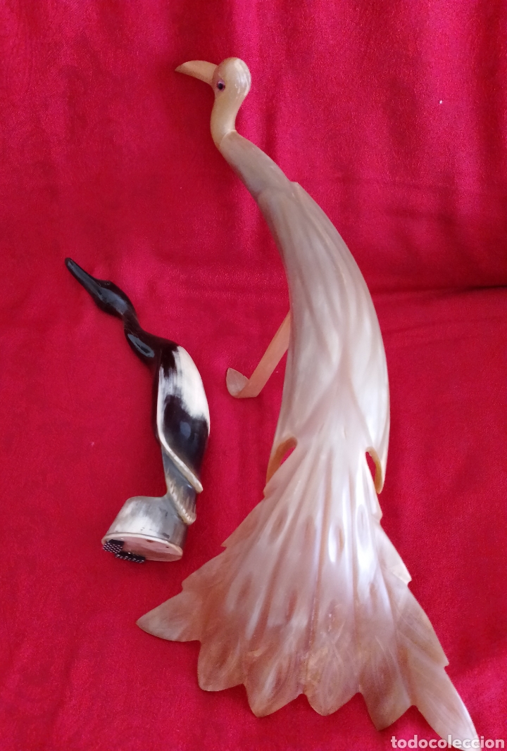 Otros objetos de arte: Dos P&aacute;jaros Asta de Toro. - Foto 5