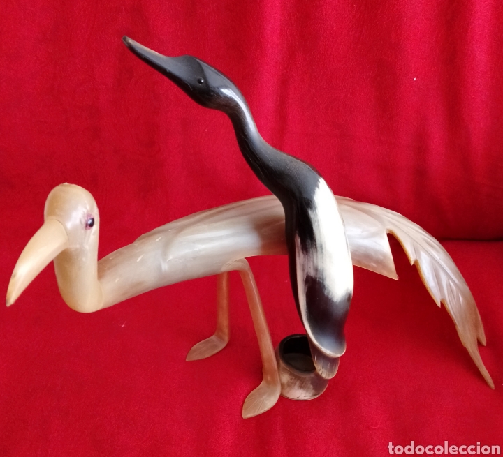 Otros objetos de arte: Dos P&aacute;jaros Asta de Toro. - Foto 6