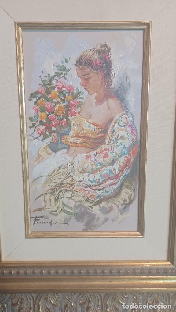 Otros objetos de arte: Cuadro de ferrandiz mujer andaluza - Foto 2
