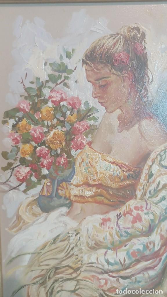 Otros objetos de arte: Cuadro de ferrandiz mujer andaluza - Foto 3
