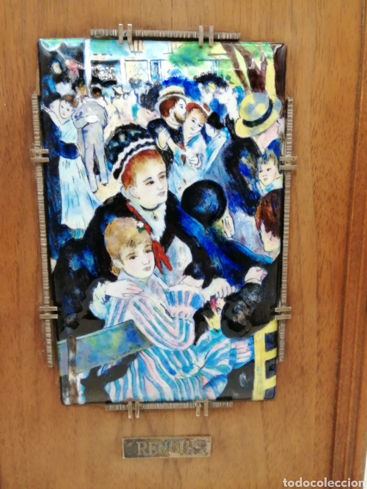Otros objetos de arte: Renoir. Esmalte sobre cobre, plata y roble - Foto 3