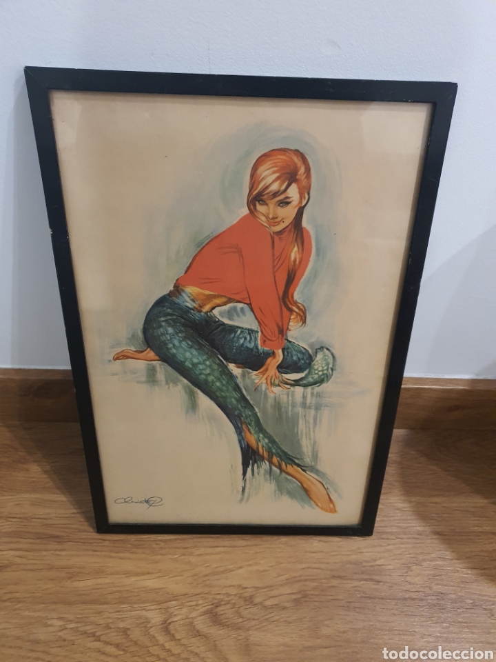 Otros objetos de arte: Cuadrito con impresi&oacute;n de la pintora christel. 40x27 - Foto 1
