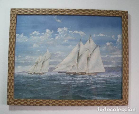 Otros objetos de arte: Cuadro Barcos de Vela - Goletas - Firmado Mastrandelo - Foto 4