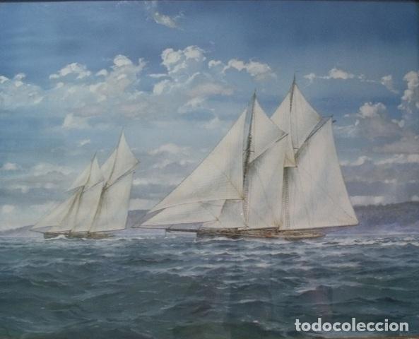 Otros objetos de arte: Cuadro Barcos de Vela - Goletas - Firmado Mastrandelo - Foto 2