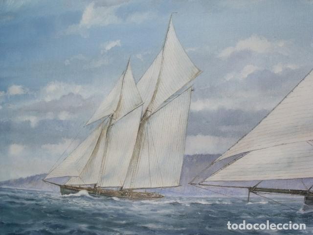 Otros objetos de arte: Cuadro Barcos de Vela - Goletas - Firmado Mastrandelo - Foto 3
