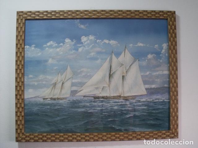 Otros objetos de arte: Cuadro Barcos de Vela - Goletas - Firmado Mastrandelo - Foto 1