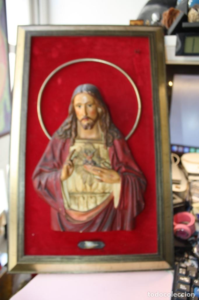Otros objetos de arte: CUADRO SAGRADO CORAZON 57X36 CMEN RELIEVE - Foto 5