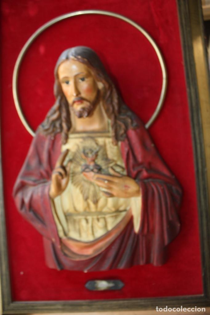 Otros objetos de arte: CUADRO SAGRADO CORAZON 57X36 CMEN RELIEVE - Foto 9