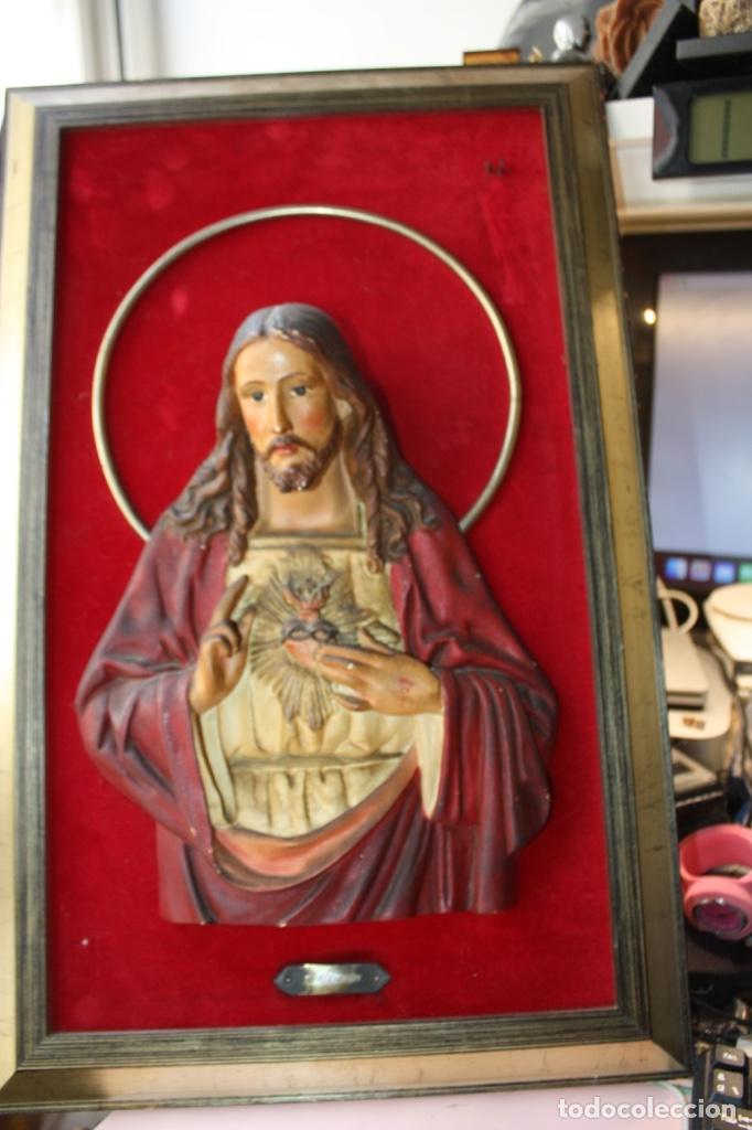 Otros objetos de arte: CUADRO SAGRADO CORAZON 57X36 CMEN RELIEVE - Foto 10