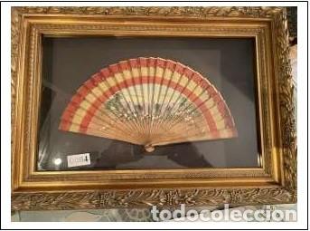 Otros objetos de arte: Abanico madera pintada enmarcado - Foto 1