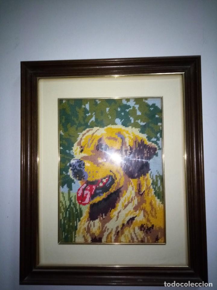 Otros objetos de arte: CUADRO PERRO, BORDADO / 34X42 / AA705 / CON MARCO - Foto 1