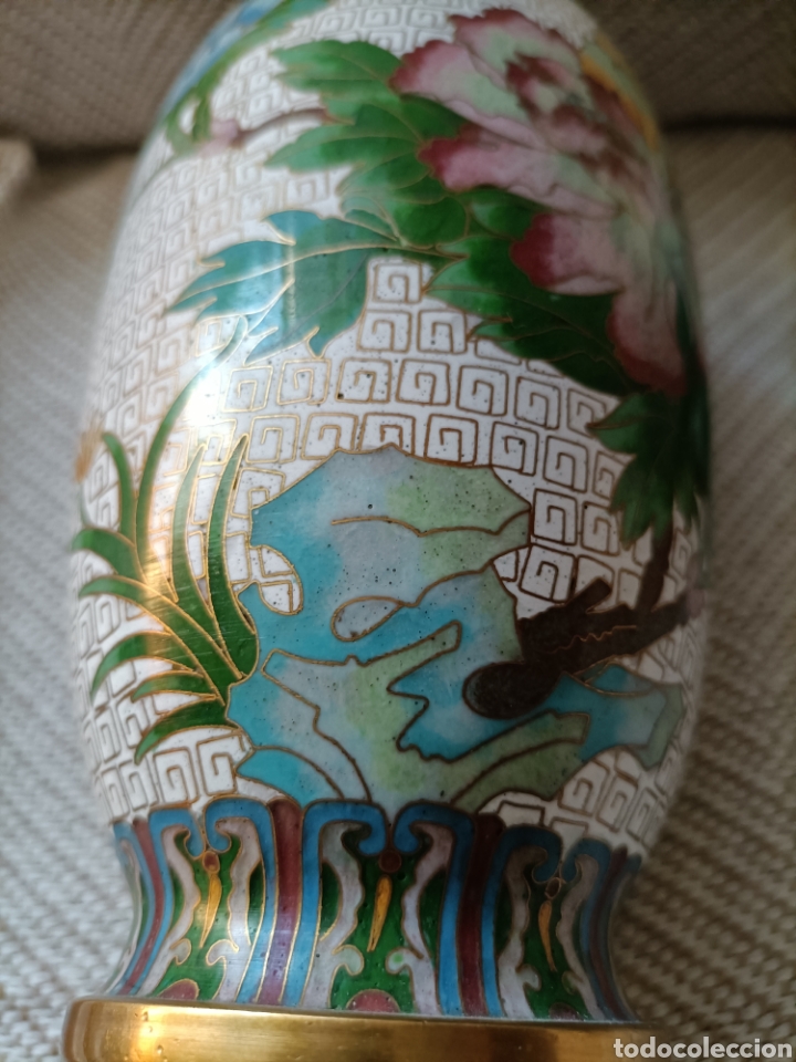 Otros objetos de arte: pareja de floreros mirror cloisonn&eacute; esmaltado. - Foto 6