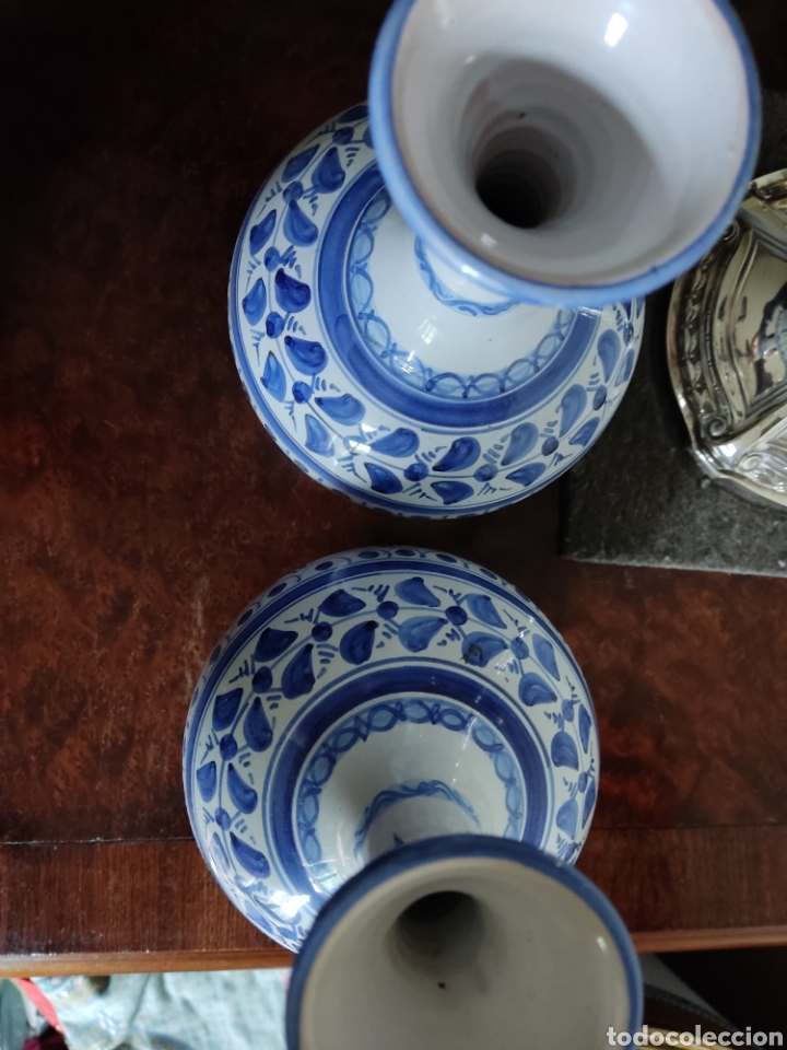 Otros objetos de arte: 2 jarrones ceramica talavera - Foto 4