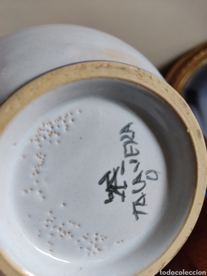 Otros objetos de arte: 2 jarrones ceramica talavera - Foto 6