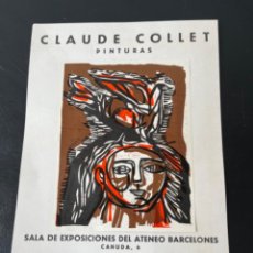 Varios objetos de Arte: CARTEL DE EXPOSICIÓN DE LA PINTORA CLAUDE COLLET 1966 BARCELONA.. Lote 342228208