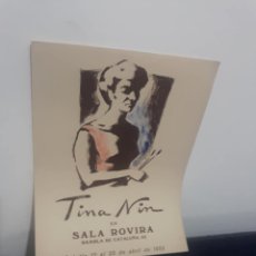 Otros Objetos de Arte: 3905.-EXPOSICION DE PINTURAS DE TINA NIN EN SALA ROVIRA-BARCELONA 1952