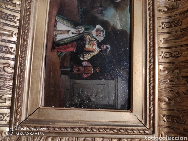 Otros objetos de arte: Cuadro frances 1875 STEPHANE con marco de pan de oro - Foto 2