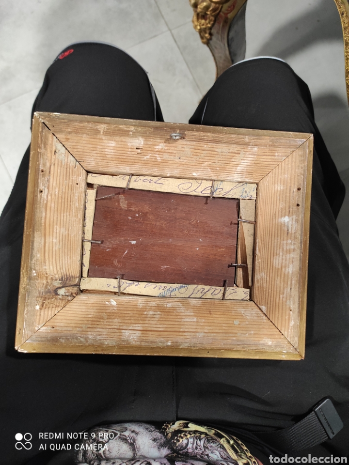 Otros objetos de arte: Cuadro frances 1875 STEPHANE con marco de pan de oro - Foto 3