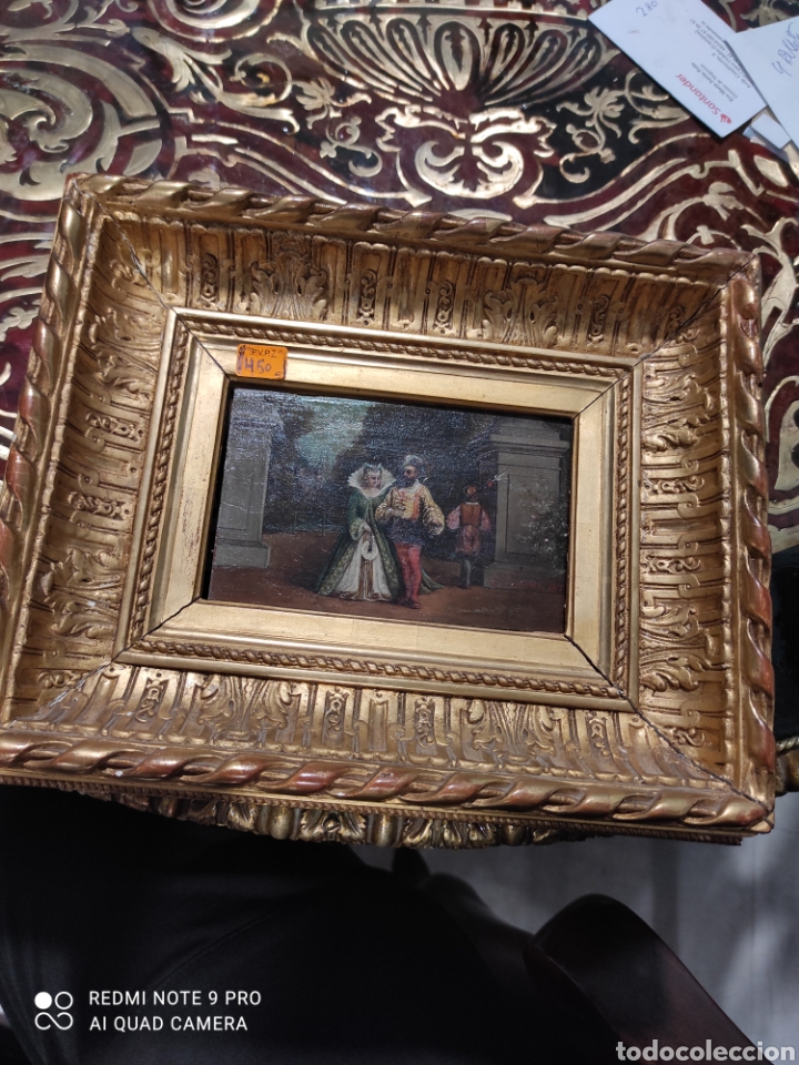 Otros objetos de arte: Cuadro frances 1875 STEPHANE con marco de pan de oro - Foto 1