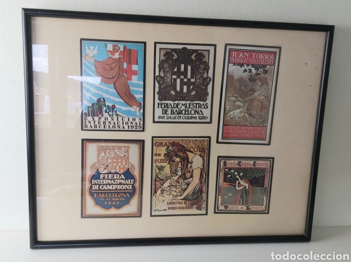 Otros objetos de arte: CUADRO CON 6 CARTELES MODERNISTAS - Foto 1