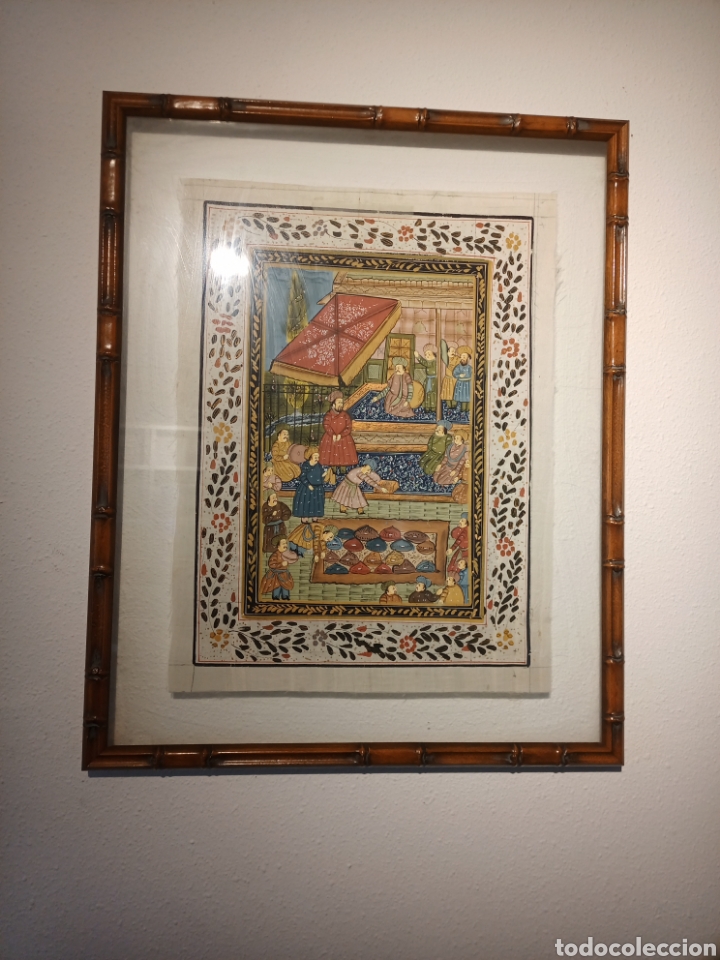 Otros objetos de arte: Antigua pintura sobre seda - Foto 7